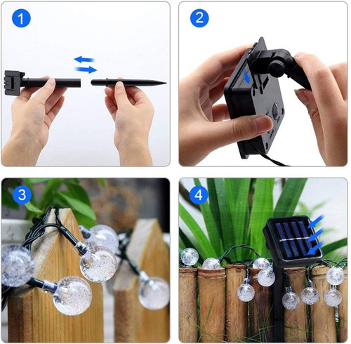 Guirnalda De Luces Solares Led Impermeables De 6.5 M, 30 Uds