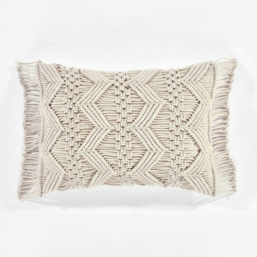 Funda Almohada Decorativa Para Macrame 13 X 20  Neutro