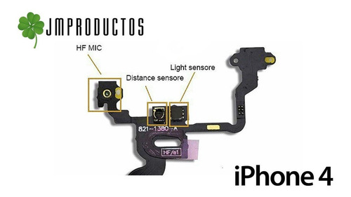 Flex Boton Encendido Jm Compatible iPhone 4 Sensor Luz