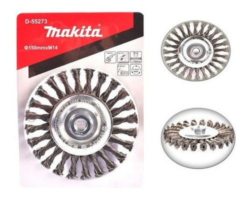 Cepillo Trenzado Recto Makita 150 Mm P/ Amoladora D-55273