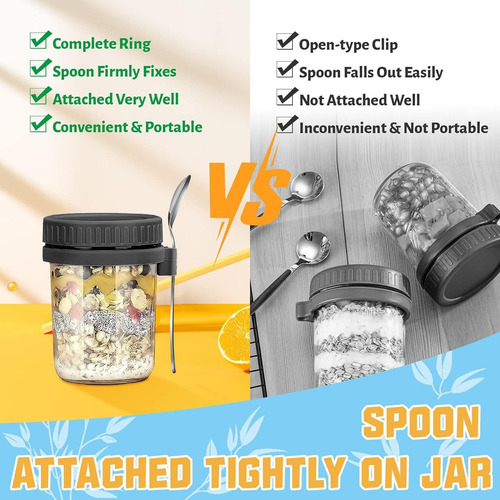 Juego De 2 Tarros De Avena Con Tapa Y Cuchara, Recipientesw
