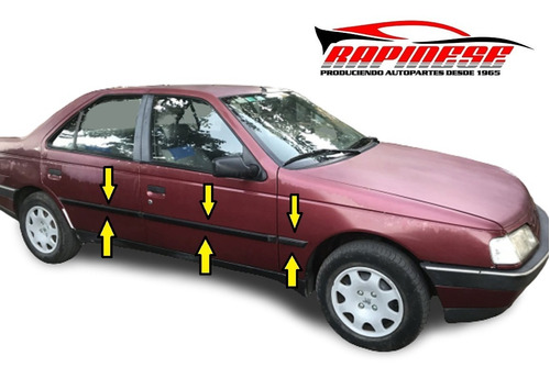 Moldura Lateral Peugeot 405 1999/03 Bagueta Juego  Finas 6pz