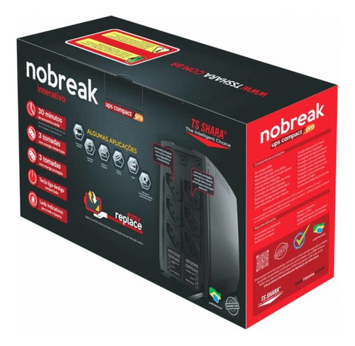 Nobreak Semi Senoidal Ts Shara Compact Xpro 700va 115v Cor Preto