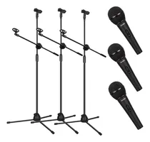 Comprar Kit De 3 Microfonos Ealsem 1800s Con 3 Pedestales De Micro