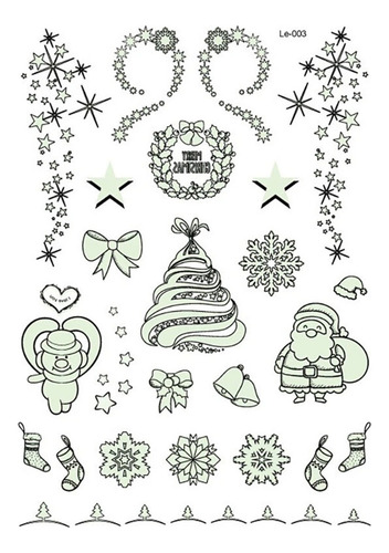 Pegatinas Navideñas Luminosas De 3 Hojas Con Forma De Copo D