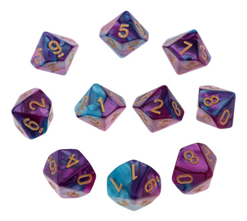 Dado D10 Set De 10pcs Opción 3 Opción 3