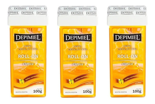 Depimiel Kit X3 Cera Depilatoria Roll On Descartable X 100gr