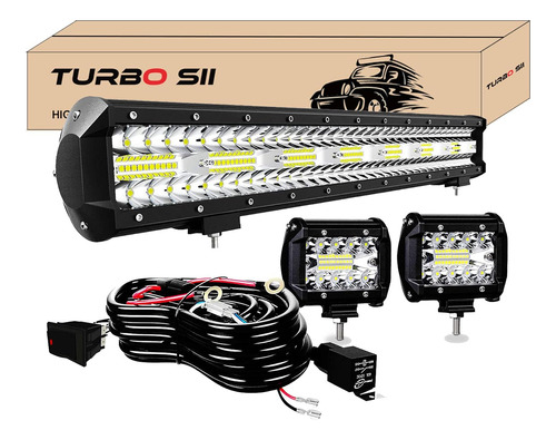 Turbo Sii - Barra Led De 20 Pulgadas 420w Triple Fila Lm Spo