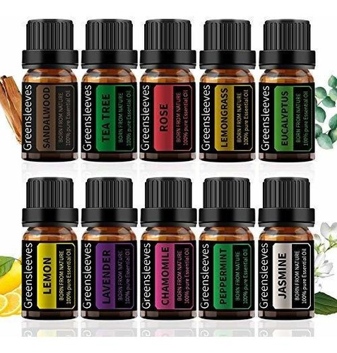 Aromaterapia Aceites - Greensleeves Essential Oils Set, Top 