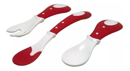 Imagen 3 de 10 de Set Alimentación Platos Cubiertos Plastico Comida Bebes Niño - Tenedor Cuchara - Cena Almuerzo Infantil - Bebe