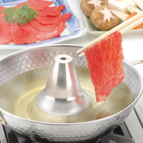 Olla Shabu Shabu Japanbargain Acero Inoxidable 26 Cm Hotpot Plateado