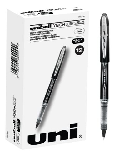 Bolígrafos Uniball Vision Elite Rollerball, Bolígrafos Negro