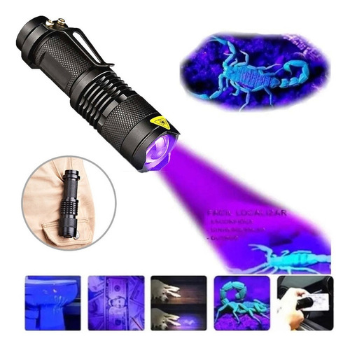 Lanterna Uv Led Detector Manchas Urina Animal Escorpião Zoom