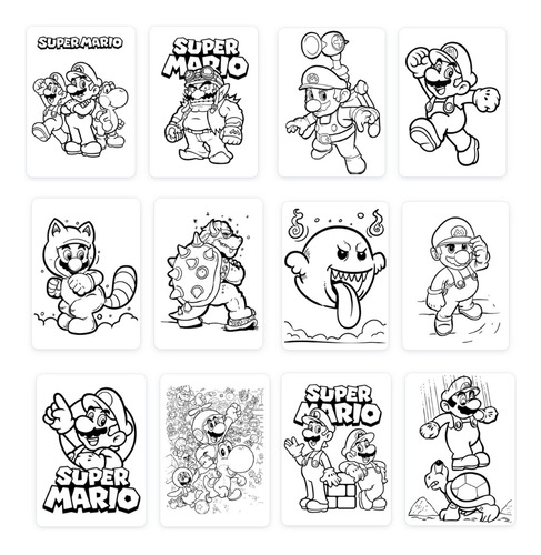 100 Páginas Para Colorear Pintar Super Mario Bros Imprimible