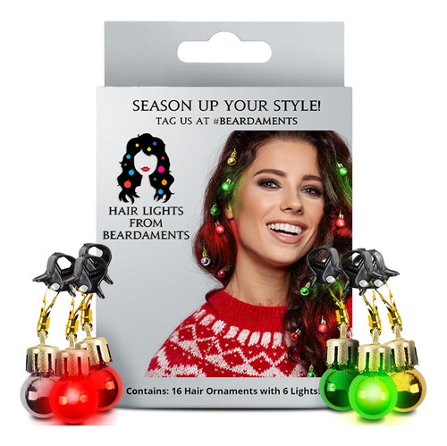 Luces Iluminadas Para El Cabello Adornos Coloridos Navidad