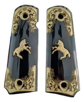 Comprar Cachas Negras Con Grabado Y Caballito Chapeado Colt 1911
