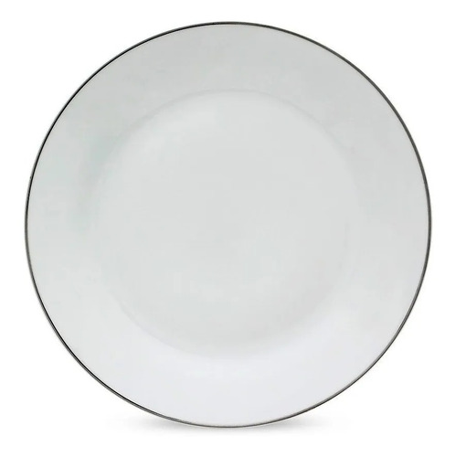 Plato Selecta De Mesa 26 Cm Con Borde Plateado Porcelana