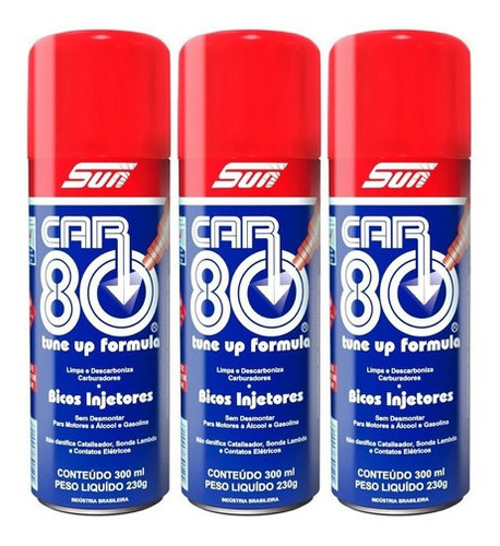 Imagem 1 de 2 de Kit Com 3 Descarbonizante De Motores Car80 300ml