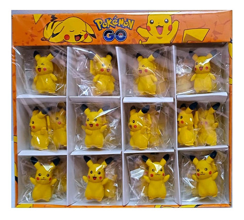 Caja Con 24 Gomas De Pokemon Pikachu 3 Modelos Diferentes.