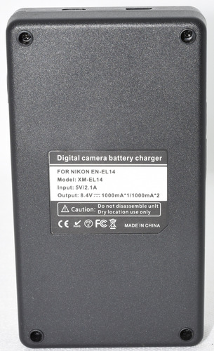Cargador Generico Doble De Baterias En-el14 Con Display Usb