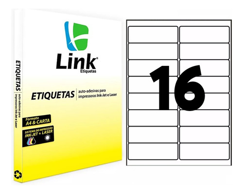 Etiqueta Adesiva A4 99,1mm X 34,0mm Caixa Com 100 Folhas