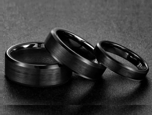 Imagen 4 de 6 de Anillo Tungsteno Ryux Iii Negro Mate