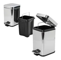 Comprar Cesto Recipiente Residuos Cuadrado Acero Brillante Pedal 3l Color Plateado brillante