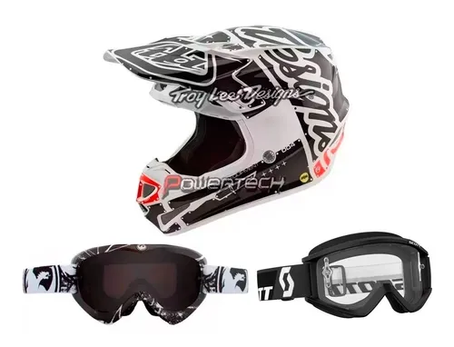 Casco Motocross Troy Lee Designs Se4 Blanco Negro Regalo