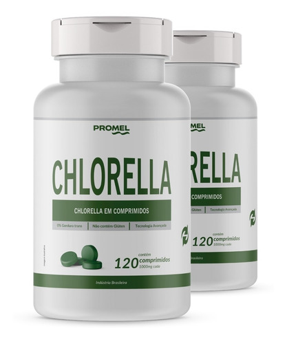 Imagem 1 de 4 de 2 Chlorella ( Clorela ) 120 Comp 1000 Mg (240 Comp) 1000 Mg