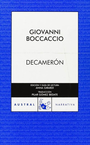 Decameron, De Boccaccio, Giovanni. Editorial Espasa Libros, Tapa Tapa Blanda En Español