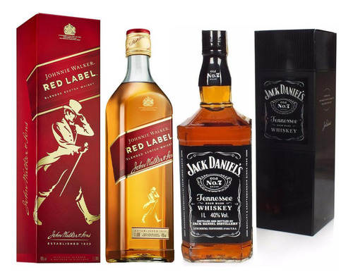 Kit Whisky Jhonnie Walker Red Label 1l + Jack Daniel's 1l