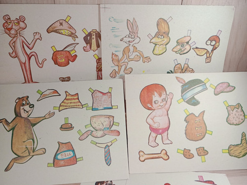 Muñecos De Papel Personajes De Caricatura Colección Vintage