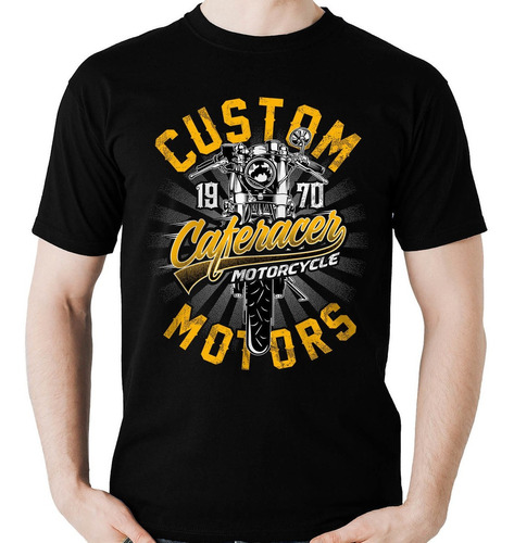 Imagem 1 de 7 de Camiseta Caferacer Custom Motociclista Moto Camisa Promoção