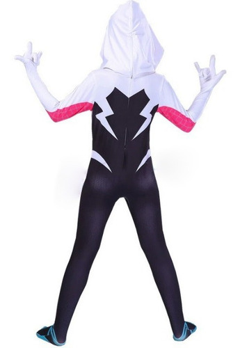 Fantasia Infantil Menina Mulher Aranha Stacy Spider Gwen