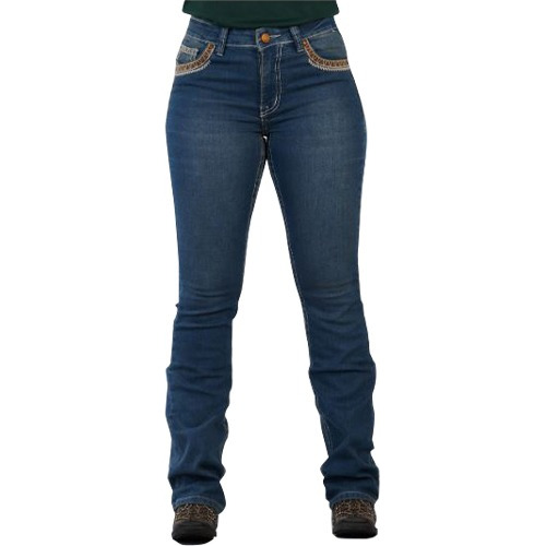 Calca Country Feminina Jeans Dock's Com Bordado Ps Ref.3435