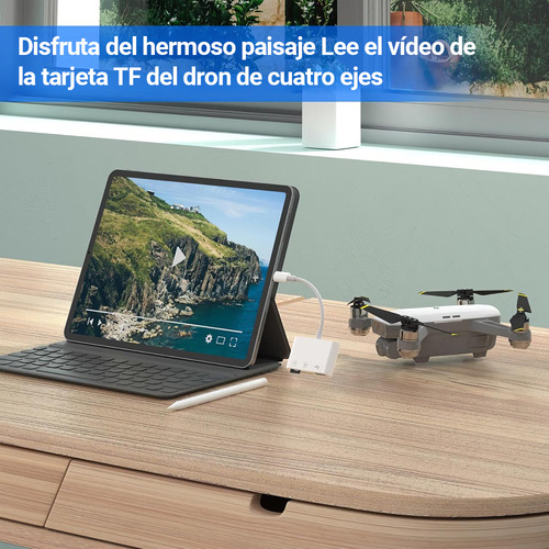 Lector De Tarjetas De Memoria Sd Tf Con Usb 3 En 1 Adaptador