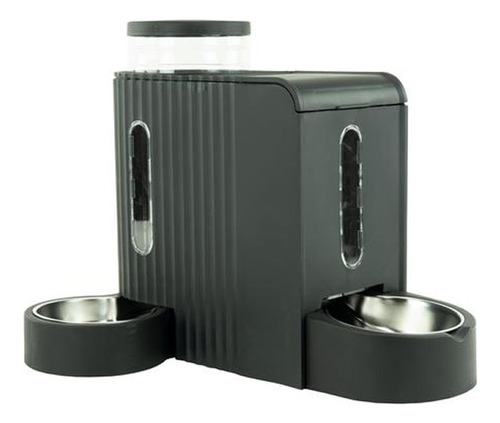 Dispensador De Comida Y Agua Yes Pets 3 Lts & 1.3 K Negro