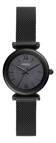 Reloj Fossil Mini Carlie Es4613 Acero Negro De Dama
