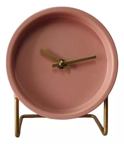 Reloj mesa metálico rosado de 19cm x 16cm x 9cm cod 201991