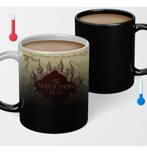 Caneca Mágica Harry Potterr Mapa Do Maroto Presente