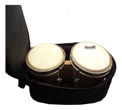 Kit Bongo Torelli Tb-010 Branco 6x7 Com Capa Acolchoada