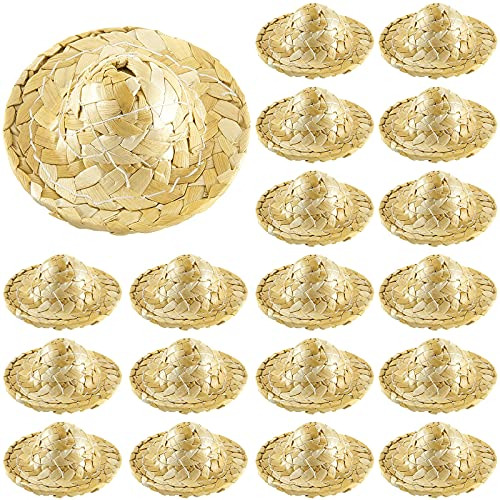 24 Piezas Mini Sombreros De Paja Para Artesanías Mini Sombre