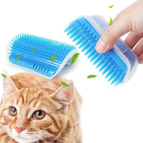 Cepillo Masajeador Rascador Gatos + Catnip Antirasguños