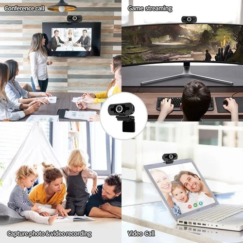 Imagen 8 de 10 de Cámara Web Webcam Usb Full Hd 1080p Mic Plug&play Skype Zoom