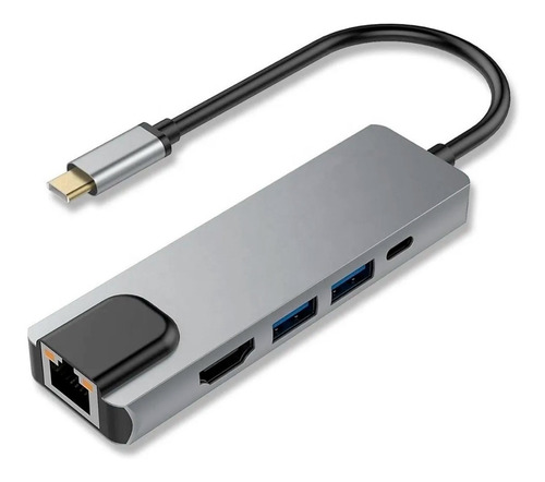 Adaptador Hub Usb C A: Usb 3.0 Hdmi 4k Lan Rj45 Usb C 3.1