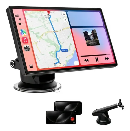 Tela Portátil Para Carro, Apple Carplay E Android Auto Gps