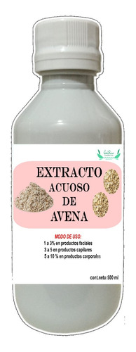 Extracto Acuoso De Avena Uso Cosmetico 500 Ml