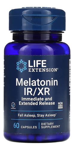 Life Extension, Melatonina Ir / Xr, 60 Cápsulas Sabor Sin Sabor