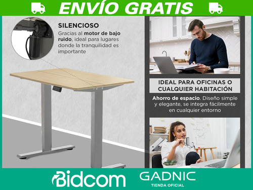 Escritorio Regulable Simple Gadnic 120x60x18 Ajuste Altura