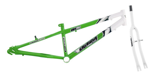 Quadro De Bicicleta Em Aço Carbono Aro24 Ultra Bikes Bicolor Cor Verde kw